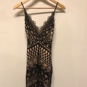 ASTR Black and nude lace dress